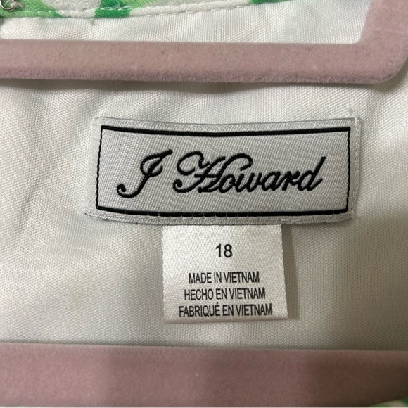 J Howard Green and White Sleeveless Mini Dress - Picture 4 of 5